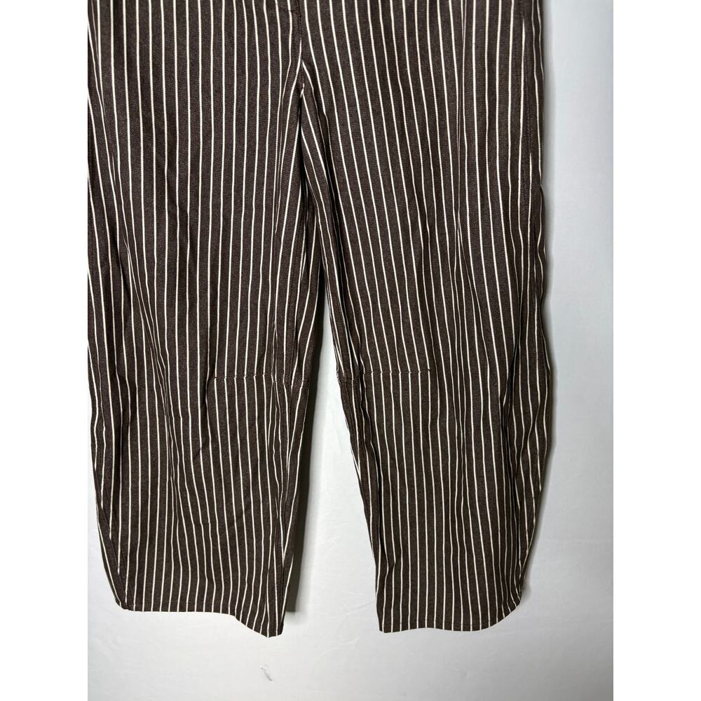 ME+EM Extreme Seam Brown Pinstripe Barrel Leg Jeans - current season! - Picture 5 of 7